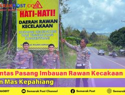 Satlantas Polres Kepahiang Pasang Imbauan Daerah Rawan Kecelakaan