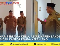 Hari Pertama Kerja, Abdul Hafizh Langsung Sidak Kantor Pemda Kepahiang