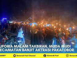 Euforia Malam Takbiran, Muda Mudi Kecamatan Banjit Aktrasi Pakai Obor