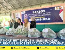 Peringati HUT SMSI Ke-8 , SMSI Bengkulu Salurkan Baksos Kepada Anak Yatim Piatu