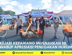 Kejari Kepahiang Musnahkan BB, Wabup Apresiasi Penegakan Hukum