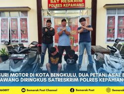 Curi Motor di Kota Bengkulu, Dua Petani Asal Empat Lawang Diringkus Satreskrim Polres Kepahiang
