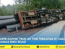 Supir Kapok! Truk 40 Ton Terkapar di Tanjakan Ganas Ring Road