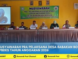 Musyawarah pra pelaksana Desa Babakan bogor APBDes Tahun Anggaran 2026