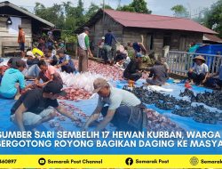 Sumber Sari Sembelih 17 Hewan Kurban, Warga Bergotong Royong Bagikan Daging ke Masyarakat