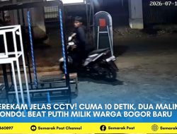 Terekam Jelas CCTV! Cuma 10 Detik, Dua Maling Gondol Beat Putih Milik Warga Bogor Baru